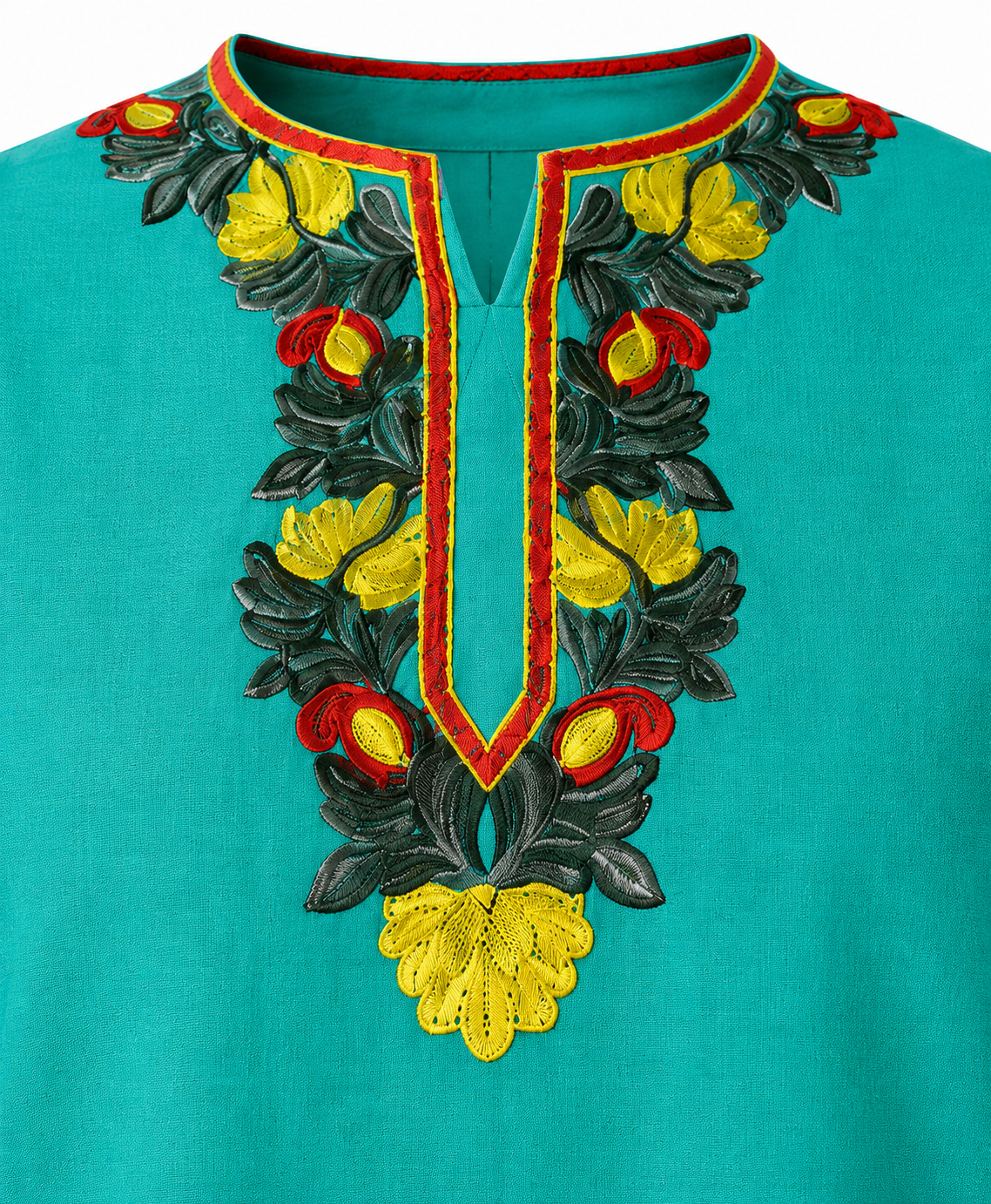 Noor : Aari embroidery summer kurti | Dark Teal